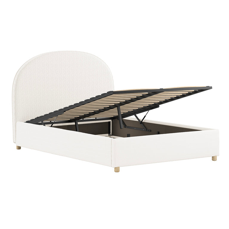 Lit coffre 140x200 sommier inclus Vipack Moon Blanc