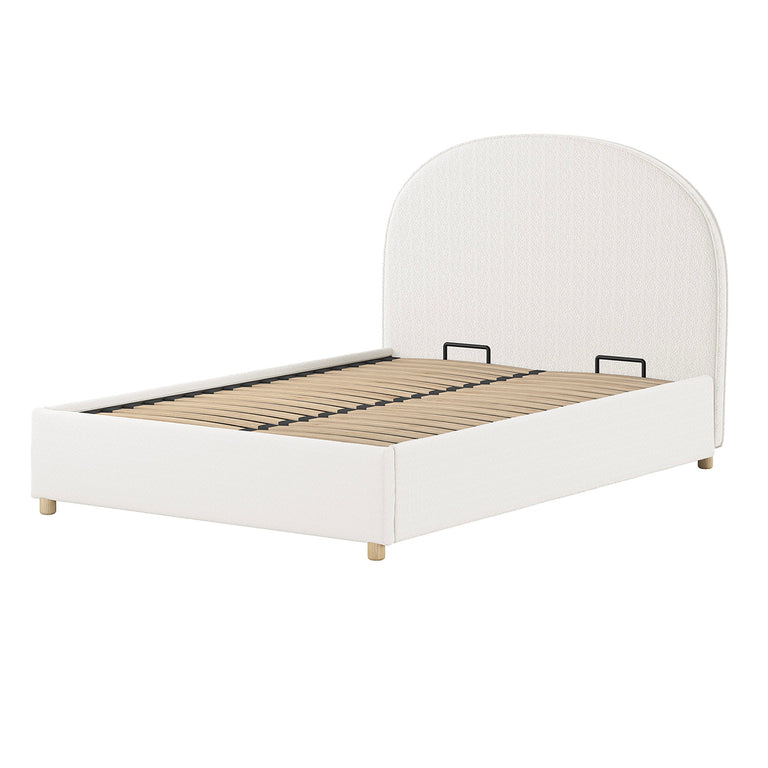 Lit coffre 140x200 sommier inclus Vipack Moon Blanc - vue 2