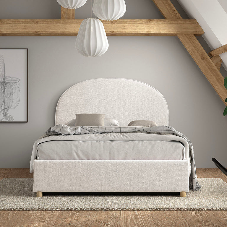 Lit coffre 140x200 sommier inclus Vipack Moon Blanc - vue 5