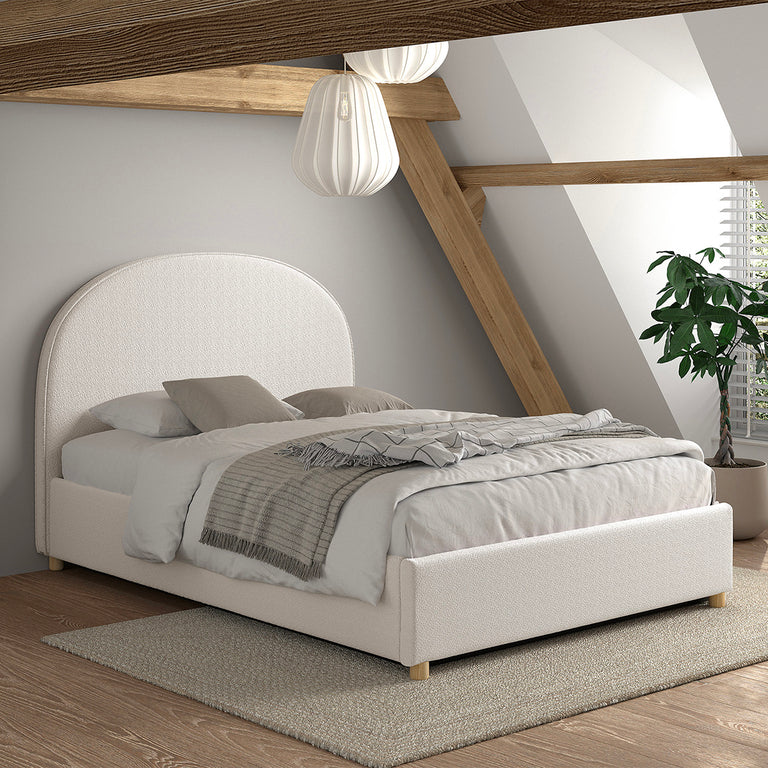 Lit coffre 140x200 sommier inclus Vipack Moon Blanc - vue 6