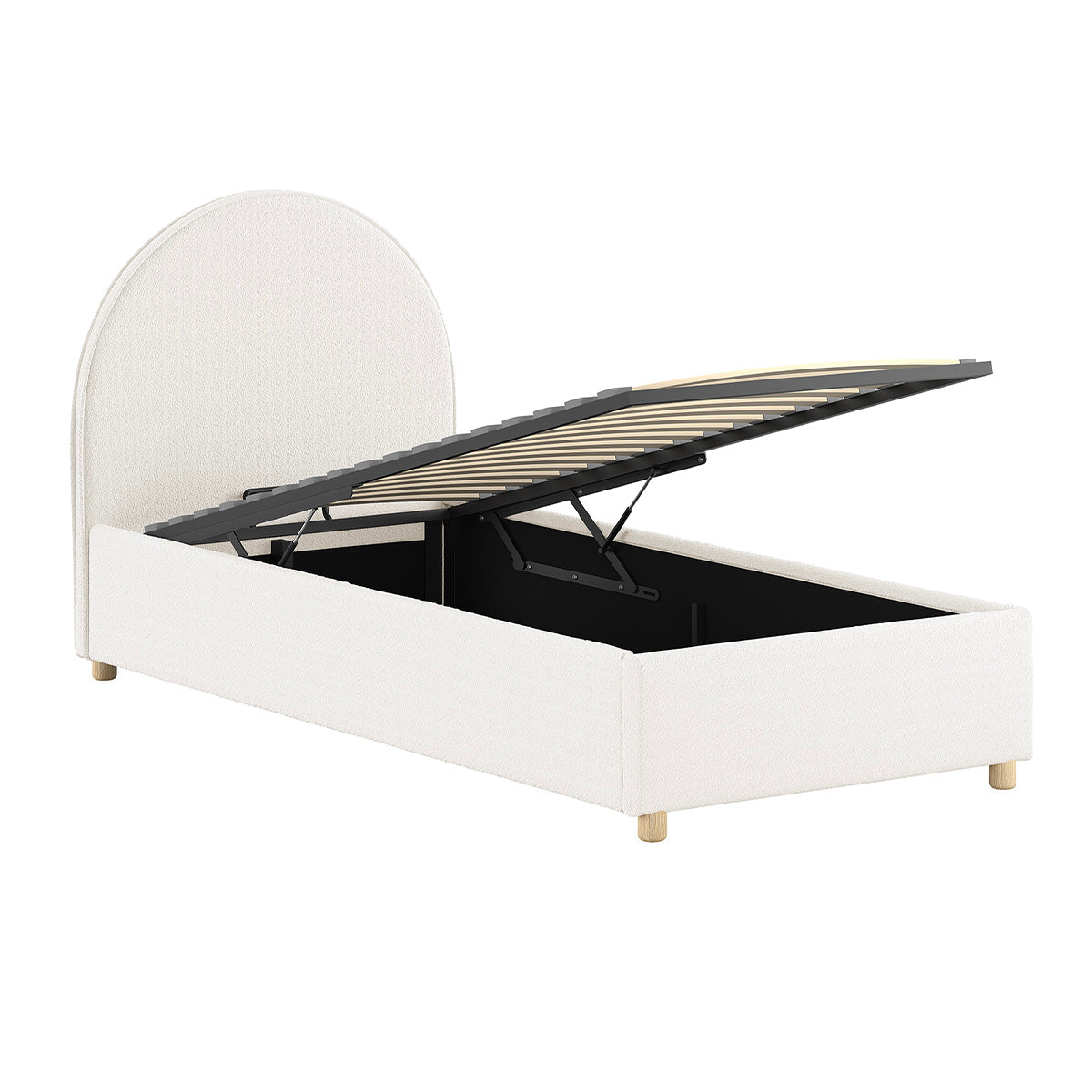 Lit coffre 90x200 sommier inclus Vipack Moon Blanc