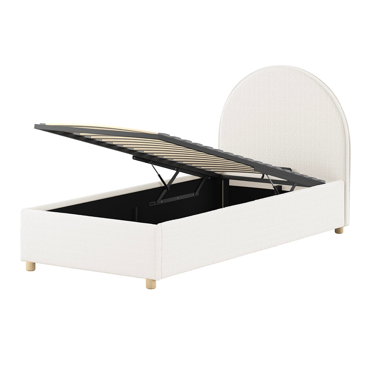 Lit coffre 90x200 sommier inclus Vipack Moon Blanc