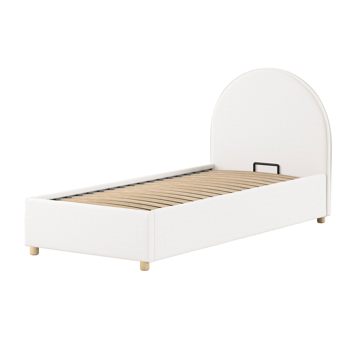 Lit coffre 90x200 sommier inclus Vipack Moon Blanc - vue 2
