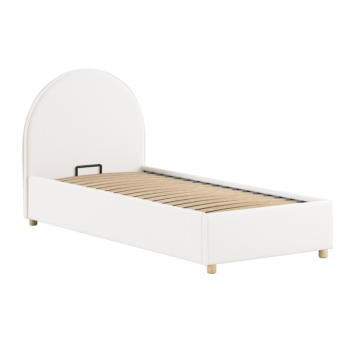 Lit coffre 90x200 sommier inclus Vipack Moon Blanc - vue 2
