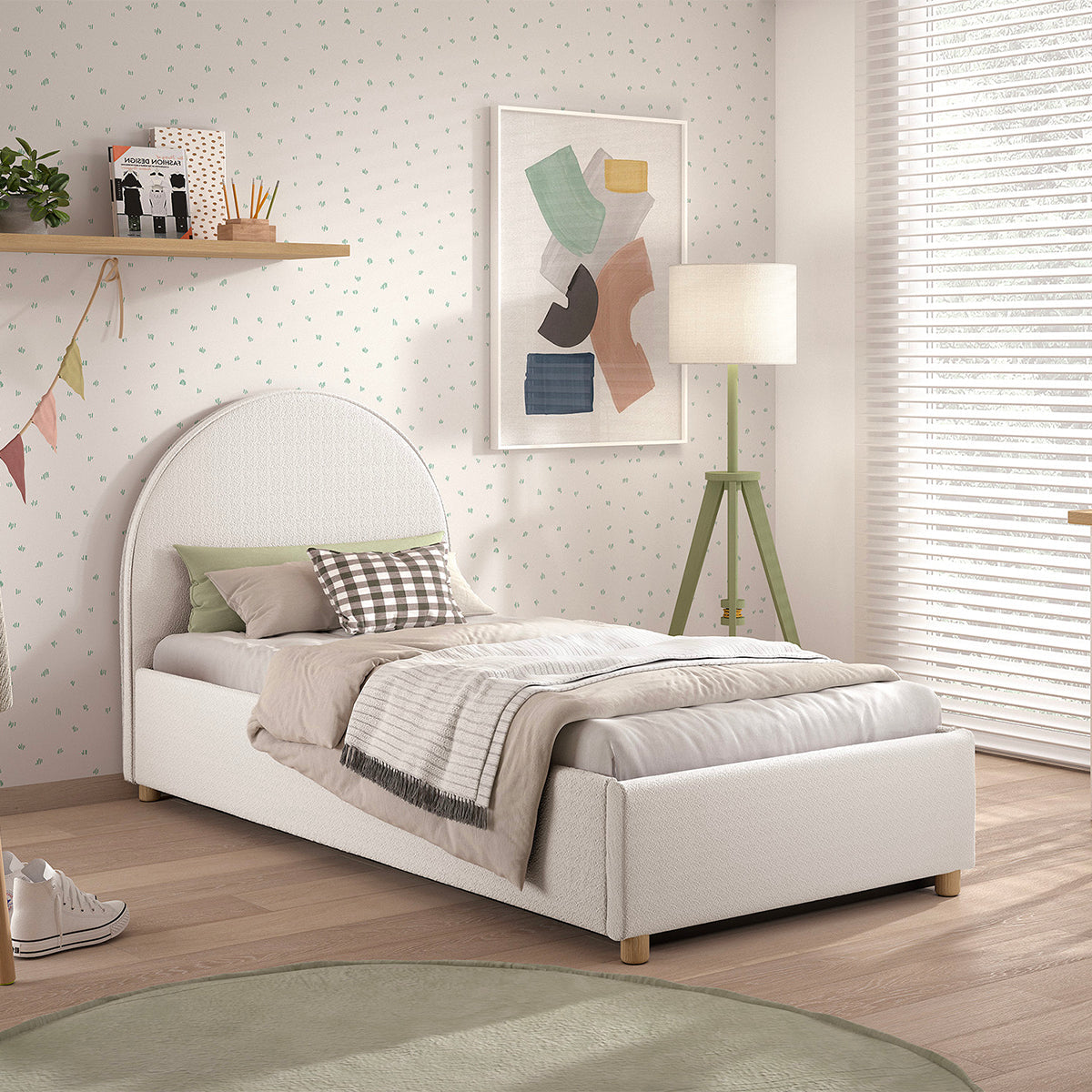 Lit coffre 90x200 sommier inclus Vipack Moon Blanc - vue 5