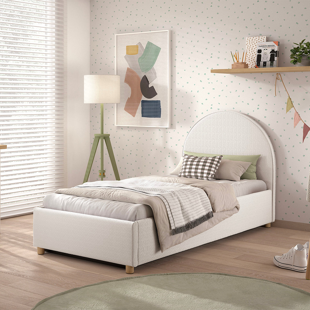 Lit coffre 90x200 sommier inclus Vipack Moon Blanc - vue 5