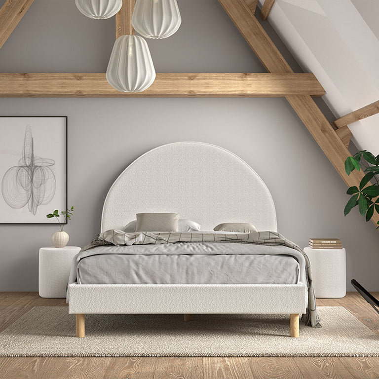 Lit 140x200 sommier inclus Vipack Moon Blanc - vue 5