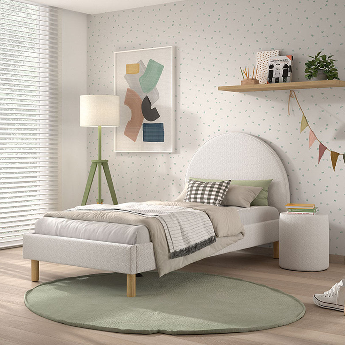 Lit 90x200  sommier inclus Vipack Moon Blanc - vue 5