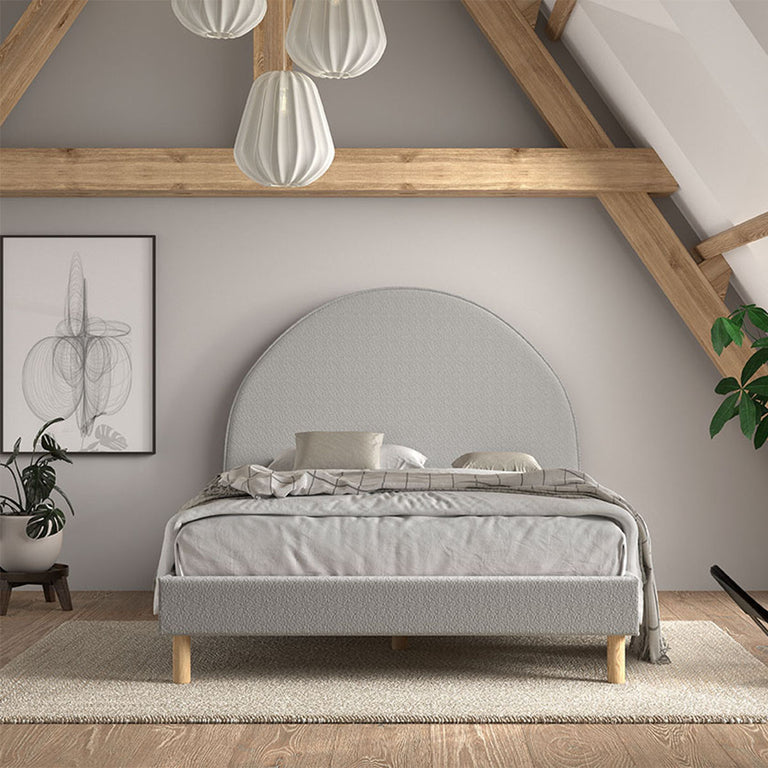 Lit 140x200 sommier inclus Vipack Moon Gris - vue 4