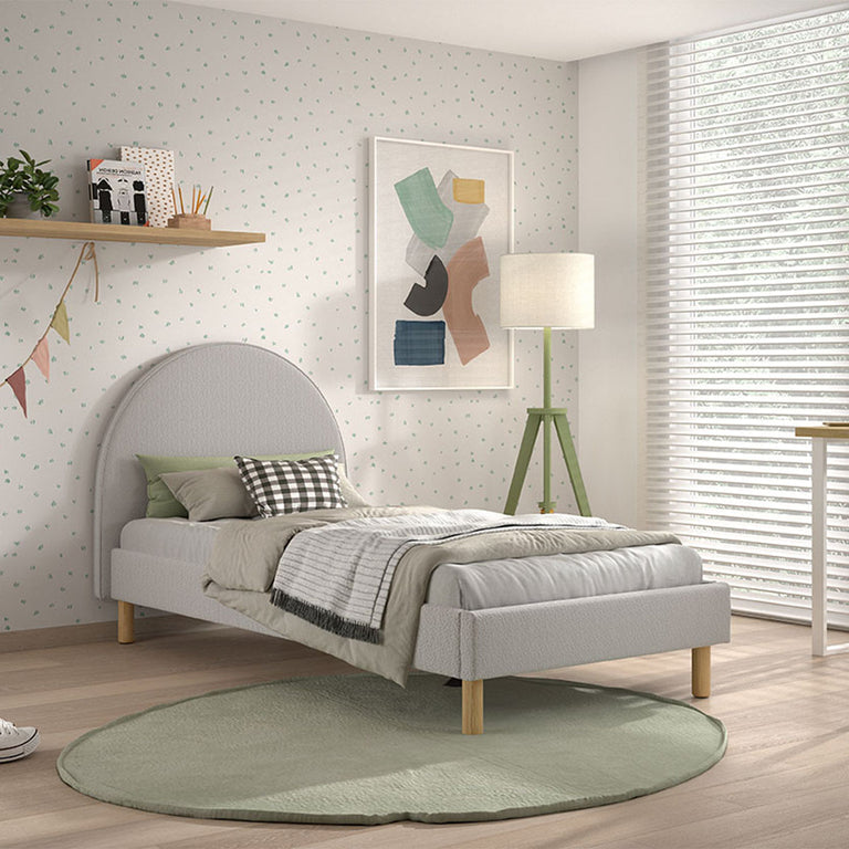 Lit 90x200 sommier inclus  Vipack Moon Gris - vue 4