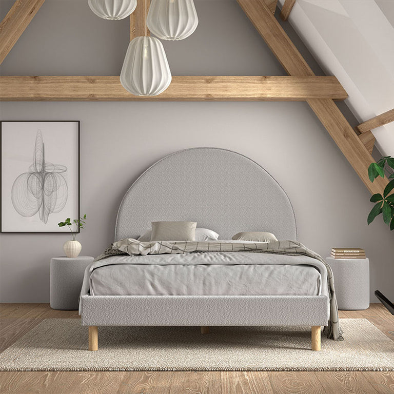 Lit 140x200 sommier inclus Vipack Moon Gris - vue 5