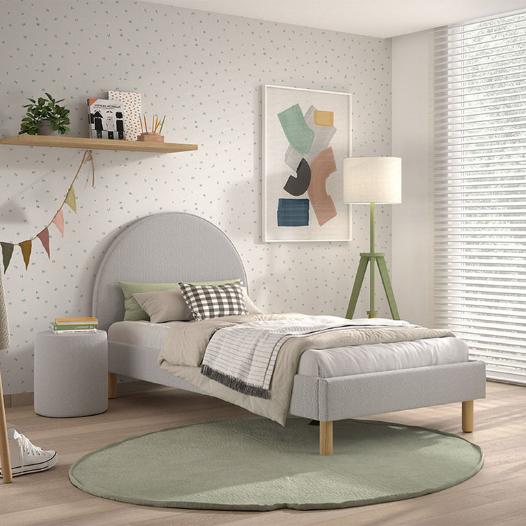 Lit 90x200 sommier inclus  Vipack Moon Gris - vue 5