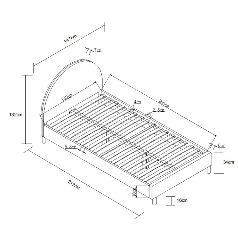 Lit 140x200 sommier inclus Vipack Moon Blanc - vue 7