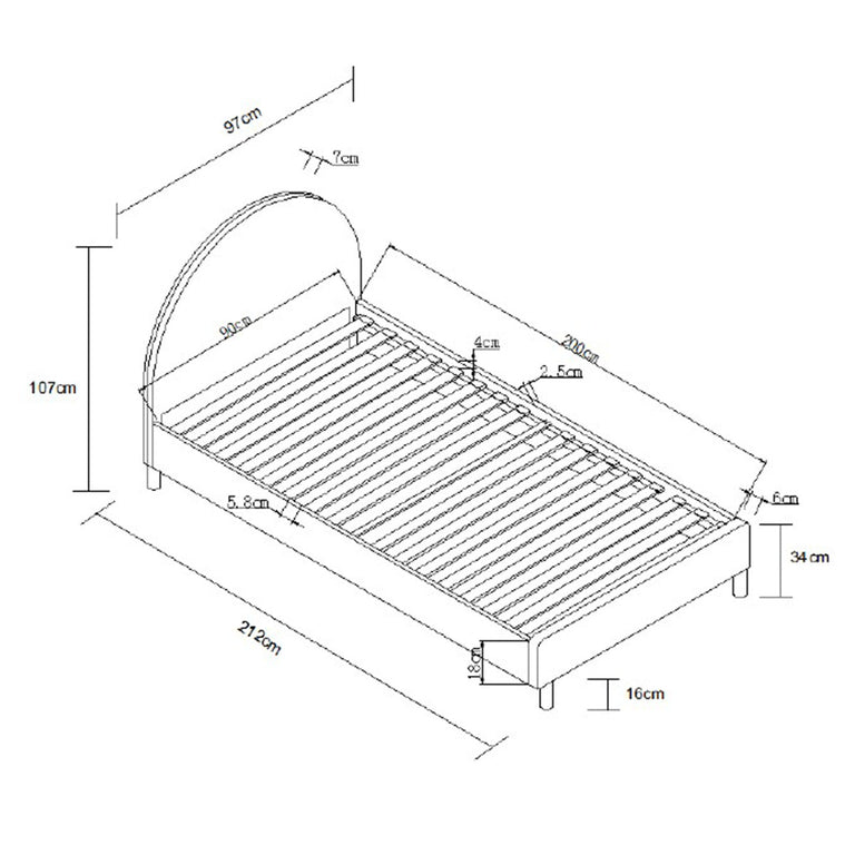 Lit 90x200  sommier inclus Vipack Moon Blanc - vue 7
