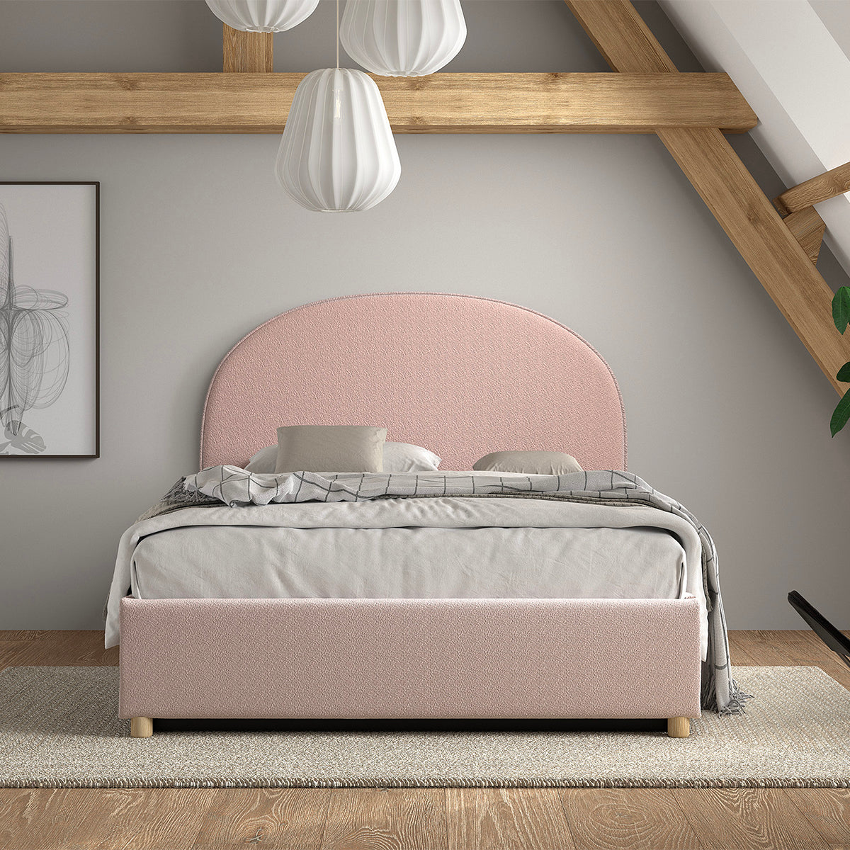 Lit coffre 140x200 sommier inclus Vipack Moon Rose - vue 5