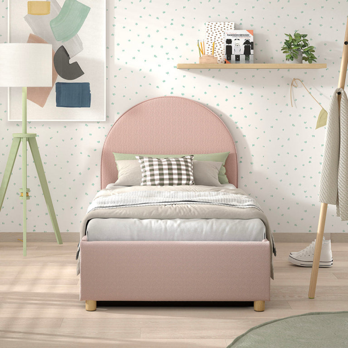 Lit coffre 90x200 sommier inclus Vipack Moon Rose - vue 6