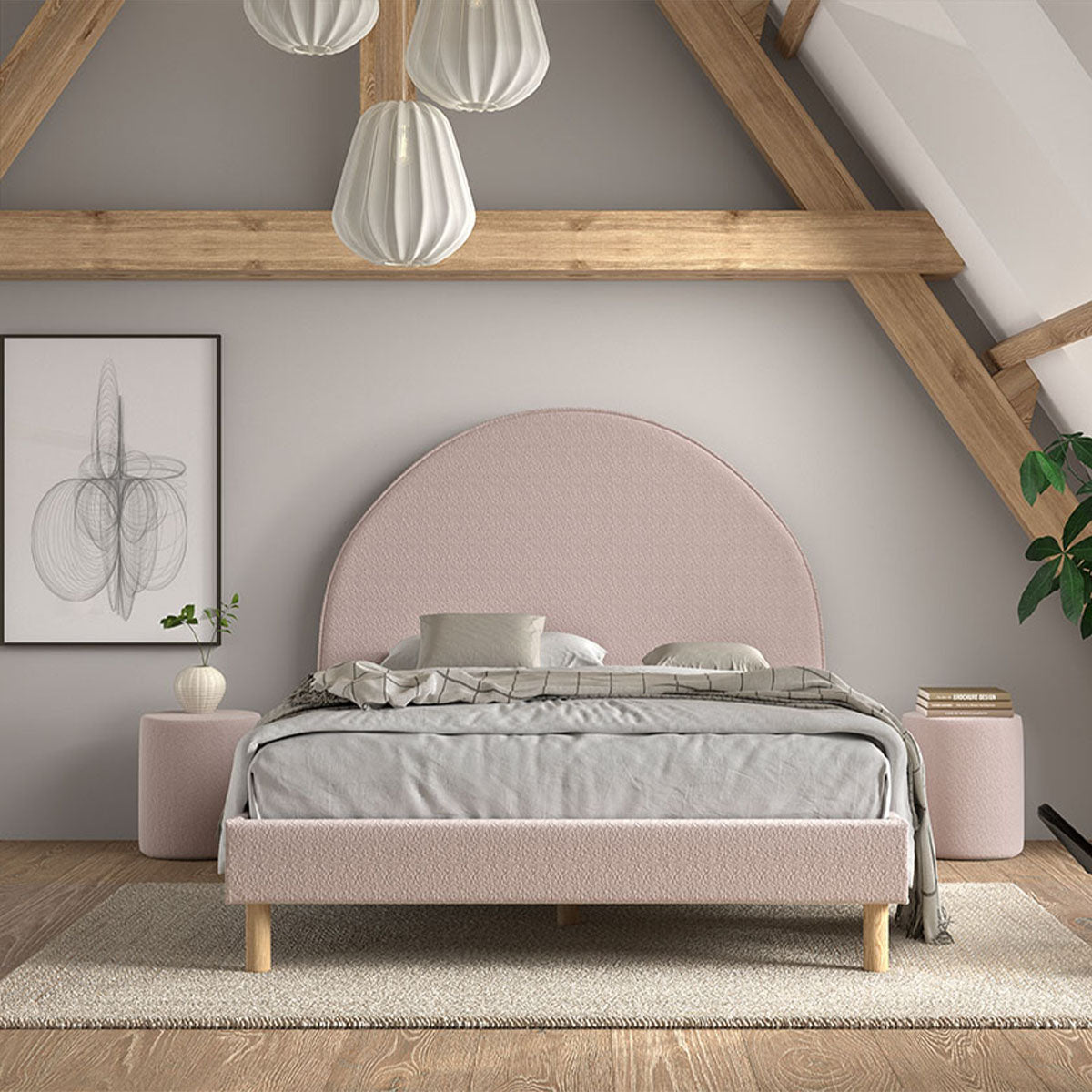 Lit 140x200 sommier inclus Vipack Moon Rose - vue 5
