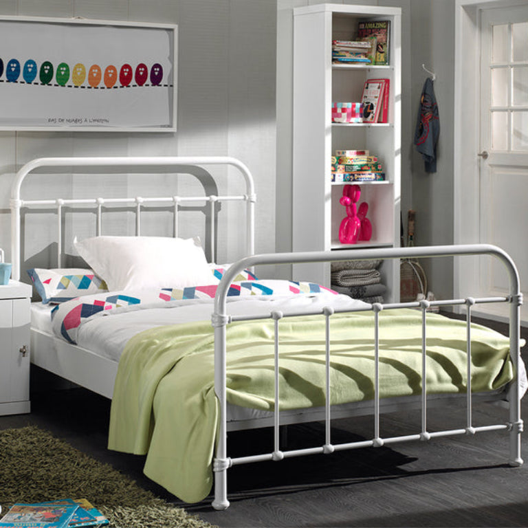 Lit 120x200 Sommier inclus Vipack New York - Blanc - vue 2