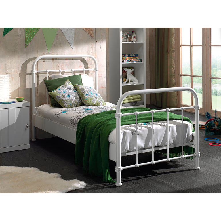 Lit 90x200 Sommier inclus Vipack New York - Blanc - vue 2