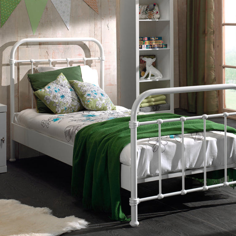 Lit 90x200 Sommier inclus Vipack New York - Blanc - vue 2