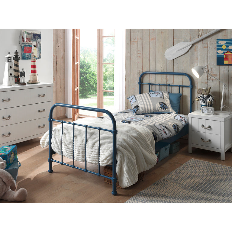 Lit 90x200 Sommier inclus Vipack New York - Bleu - vue 2