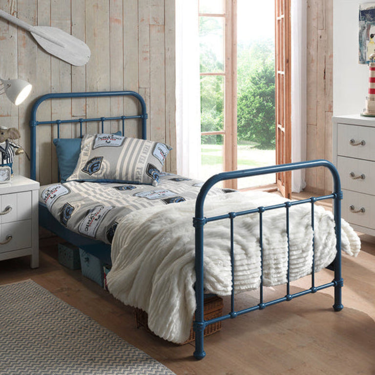Lit 90x200 Sommier inclus Vipack New York - Bleu - vue 2