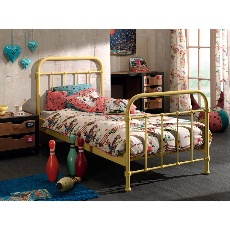Lit 90x200 Sommier inclus Vipack New York - Jaune - vue 2