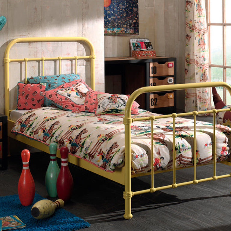 Lit 90x200 Sommier inclus Vipack New York - Jaune - vue 2