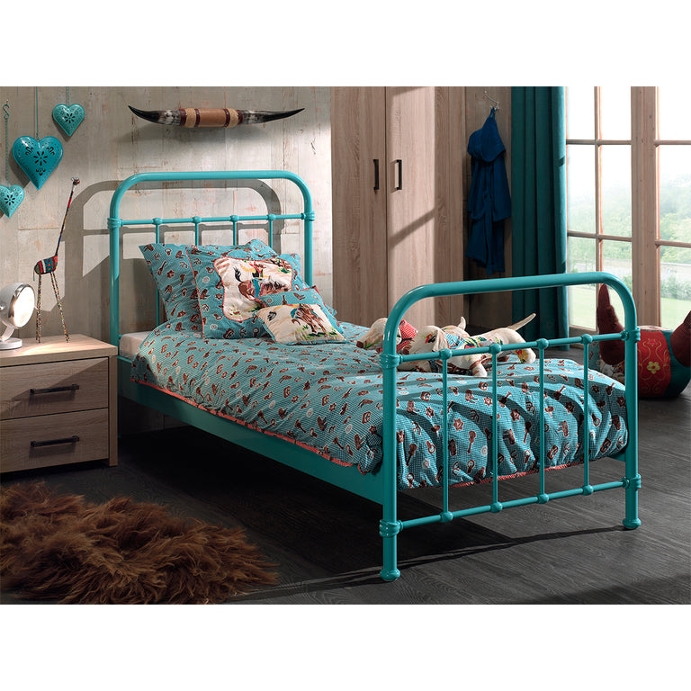 Lit 90x200 Sommier inclus Vipack New York - Menthe - vue 2