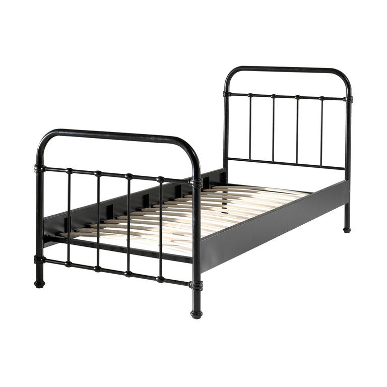 Lit 90x200 Sommier inclus Vipack New York - Noir