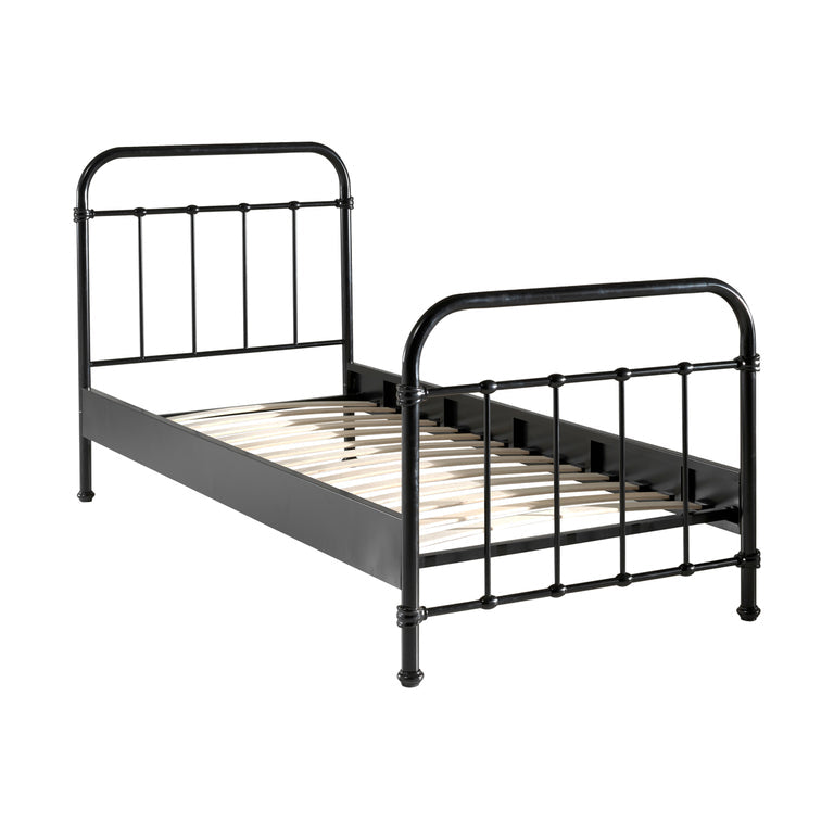 Lit 90x200 Sommier inclus Vipack New York - Noir