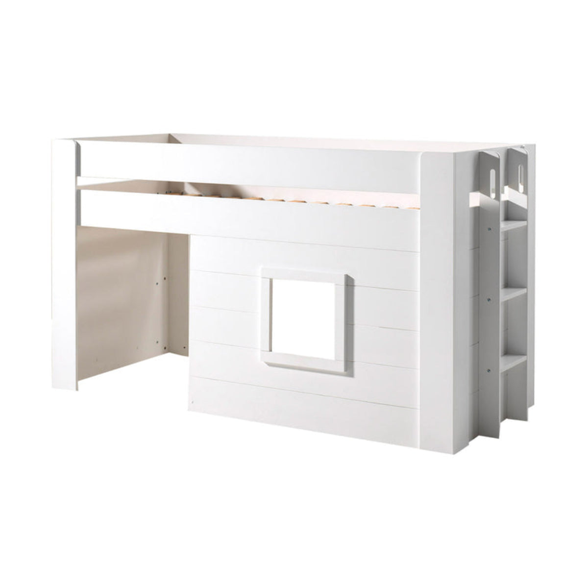Lit Cabane 90x200 Sommier Inclus Vipack Noah - Blanc - vue 2