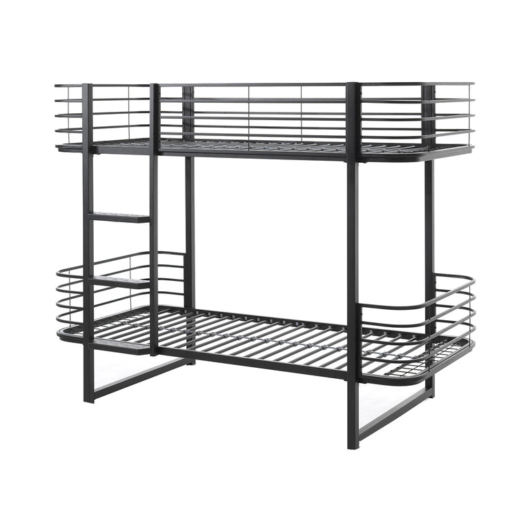 Lit Superposé 90x200 Sommier Inclus Vipack Oscar - Noir - vue 2
