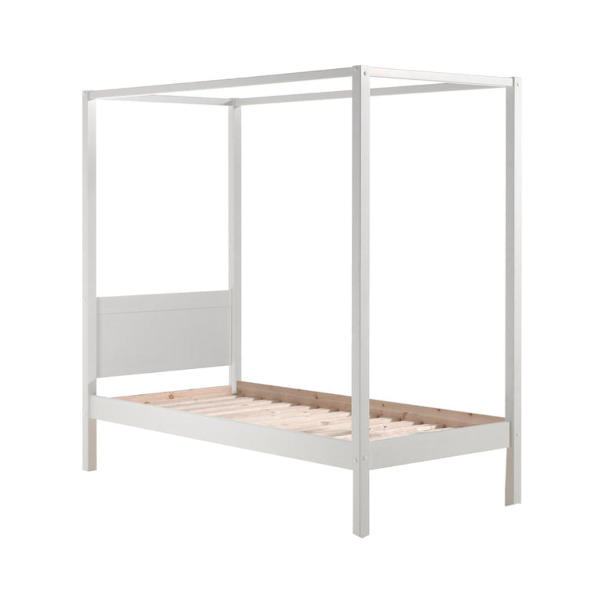 Lit à baldaquin 90x200 Sommier Inclus Vipack Pino - Blanc