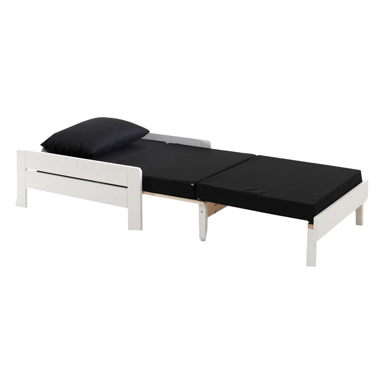 Lit fauteuil matelas inclus 190x80 Vipack Pino - Blanc - vue 2