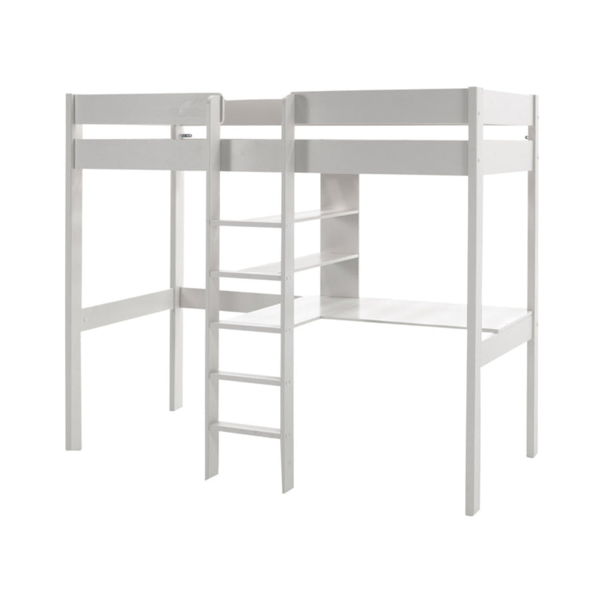 Lit Mezzanine 90x200 Sommier Inclus avec bureau Vipack Pino - Blanc