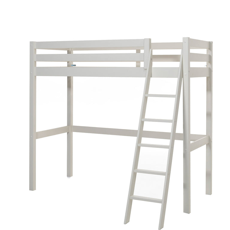 Lit Mezzanine 90x200 Sommier Inclus - Commode 2 portes et Fauteuil Vipack Pino - Blanc - vue 2