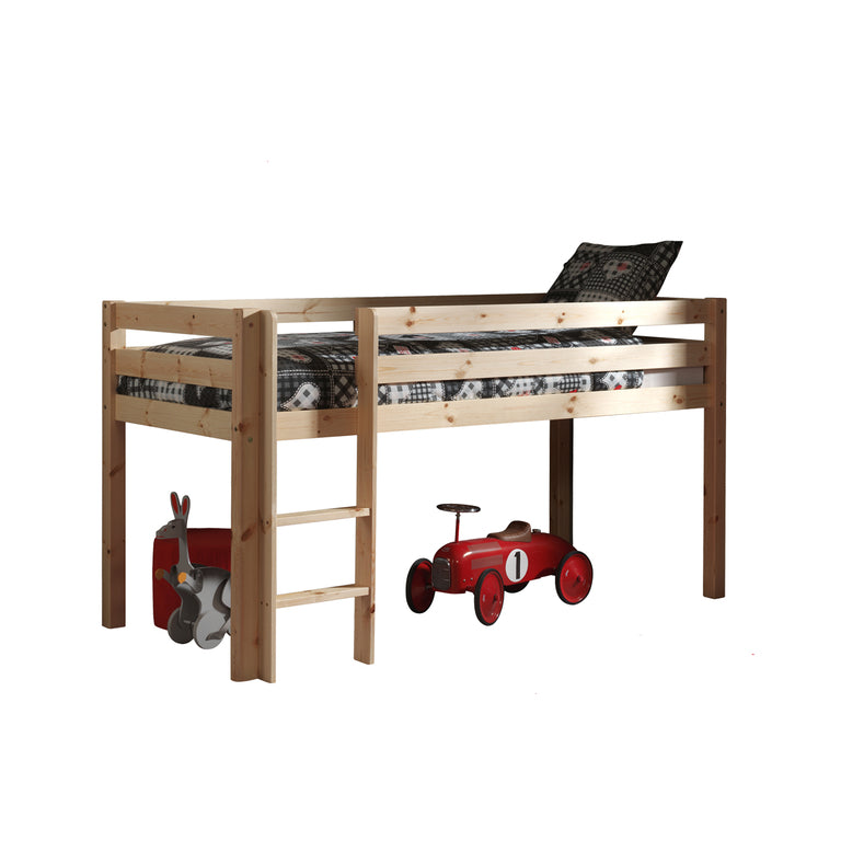 Lit Mi-Hauteur 90x200 Sommier Inclus et Housse Spring Vipack Pino - Bois - vue 2