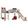 Lit Mi-Hauteur 90x200 avec Toboggan Sommier Inclus Vipack Pino - Blanc