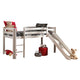 Lit Mi-Hauteur 90x200 avec Toboggan Sommier Inclus Vipack Pino - Blanc