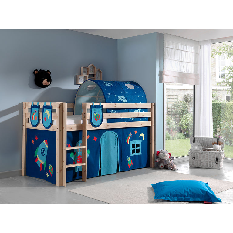 Lit Mi-Hauteur 90x200 Sommier Inclus et Housse Astro Vipack Pino - Bois