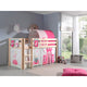Lit Mi-Hauteur 90x200 Sommier Inclus et Housse Princesse Vipack Pino - Bois