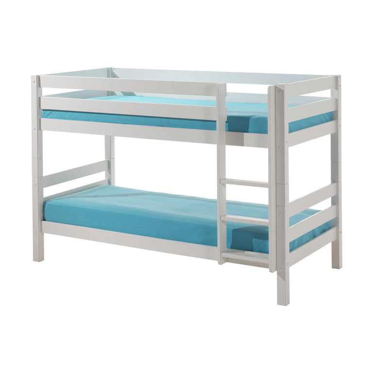 Lit Superposé 90x200 Hauteur 140 cm Sommier Inclus Vipack Pino - Blanc