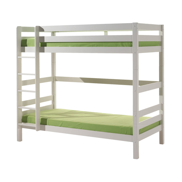Lit Superposé 90x200 Hauteur 180 cm Sommier Inclus Vipack Pino - Blanc