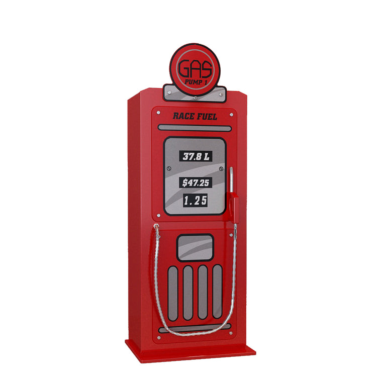 Lit 90x200 Night Speeder sommier inclus et Armoire 1 porte pompe à essence Vipack Car Beds - Rouge - vue 3