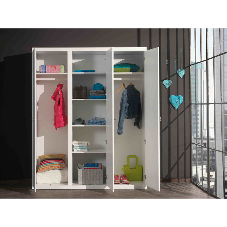 Armoire 3 portes Vipack Robin - Blanc - vue 4