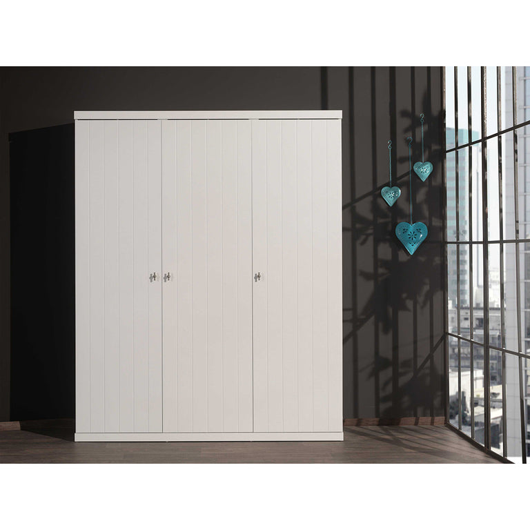 Armoire 3 portes Vipack Robin - Blanc - vue 3
