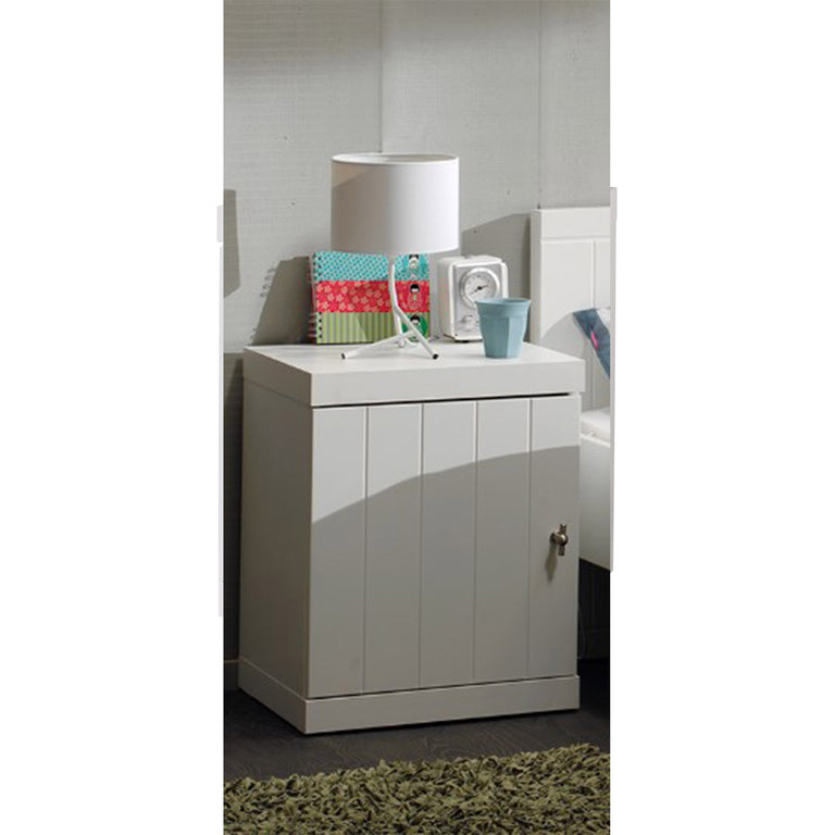 Chevet 1 porte Vipack Robin - Blanc - vue 2