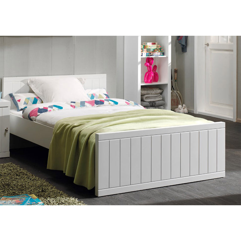 Lit 120x200 Sommier Inclus Vipack Robin - Blanc - vue 2