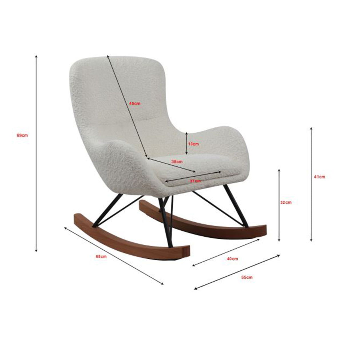 Mini fauteuil à bascule Vipack Rocky Beige - vue 5